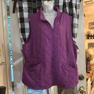 Bit & Bridle Purple Quilted Women's Vest NWT 2X